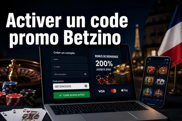 Activer un code promo Betzino ou un bonus sans dépôt